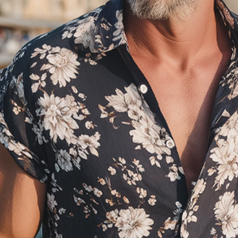 Roscoe | Men'S Summer Floral Print Short Sleeve Shirt - Image 4