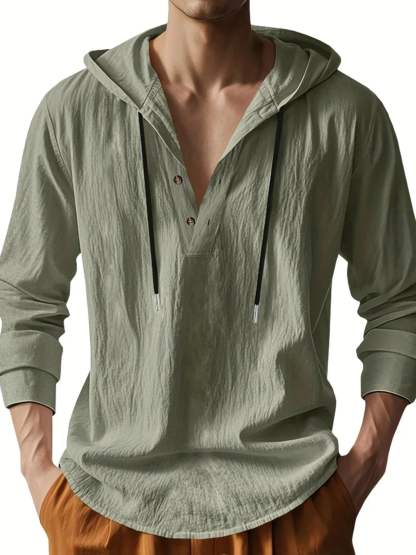Ross | LUXURY LINEN SHIRT WITH HOOD - Image 5