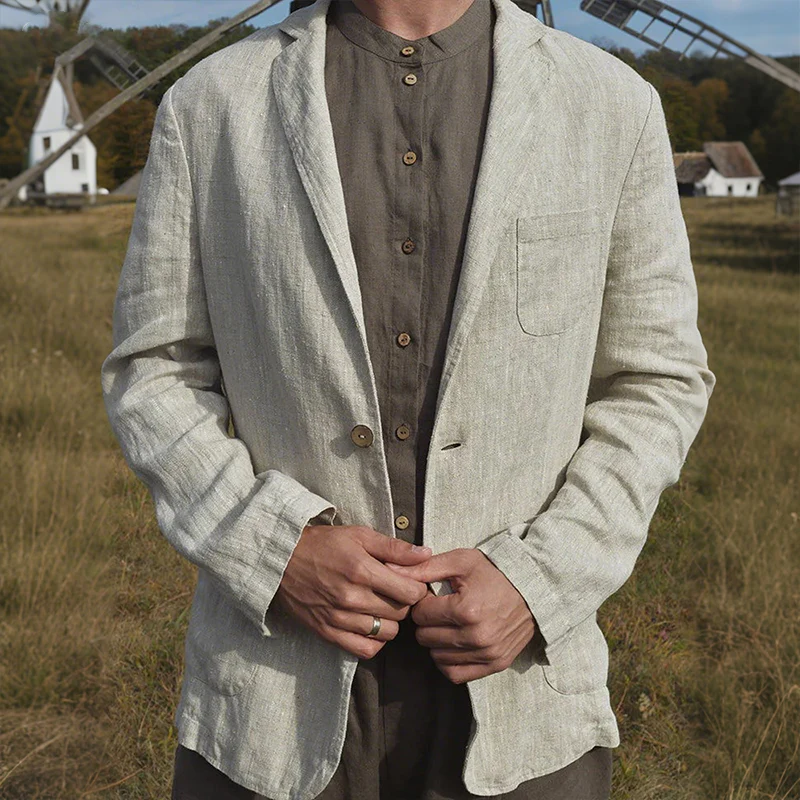 Ross | Men'S Vintage Casual Cotton And Linen Blazer - Image 2