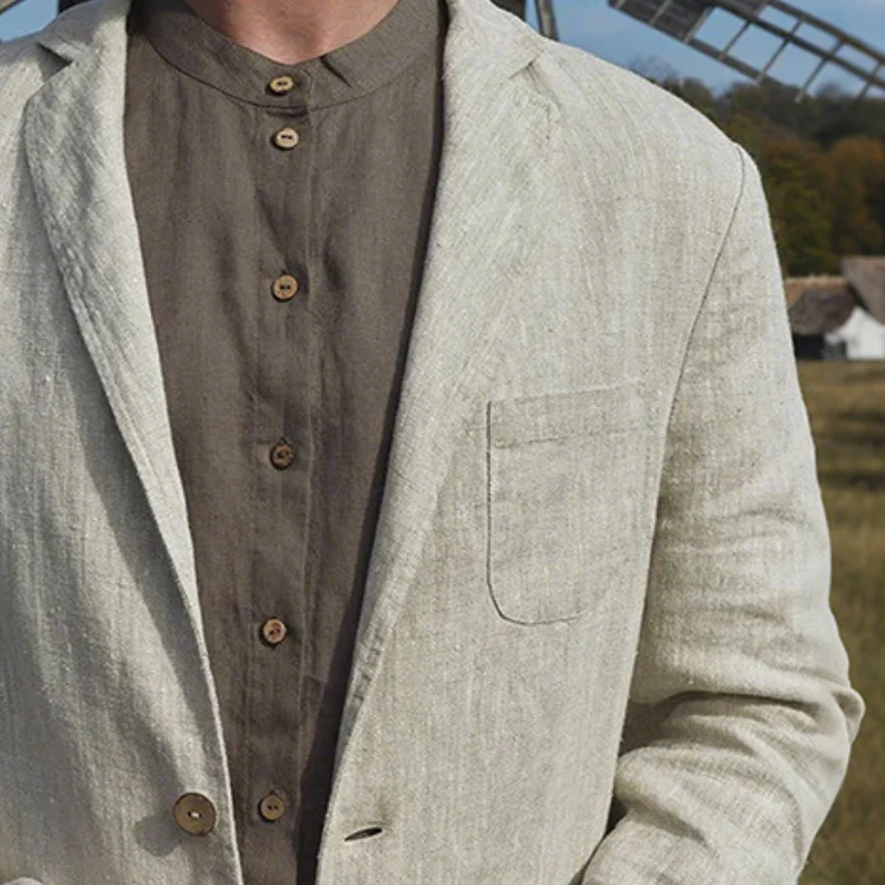 Ross | Men'S Vintage Casual Cotton And Linen Blazer - Image 3