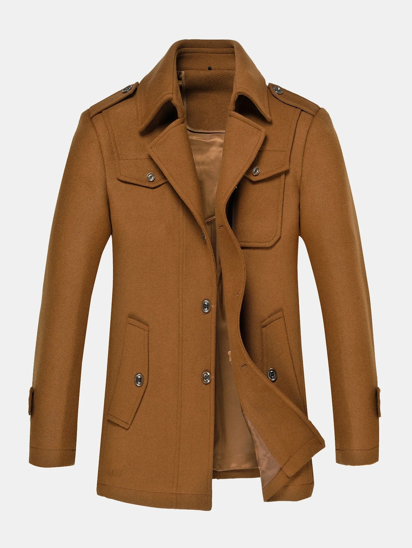 Rowan | Double Layer Detachable Neck Woolen Coat - Image 5
