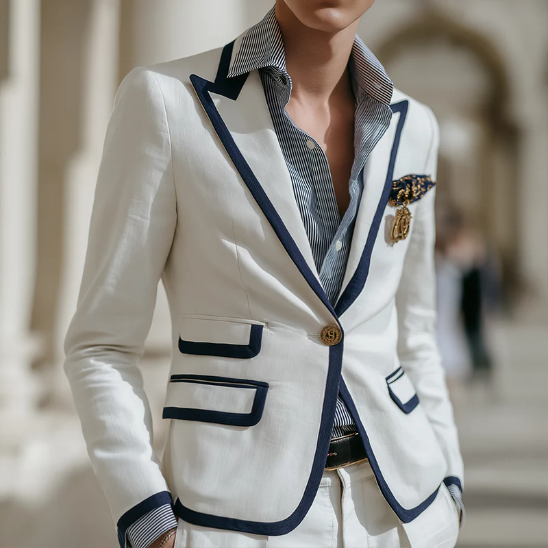 Roy | Men'S Vintage Casual Cotton Elegant Stitching Blazer - Image 2