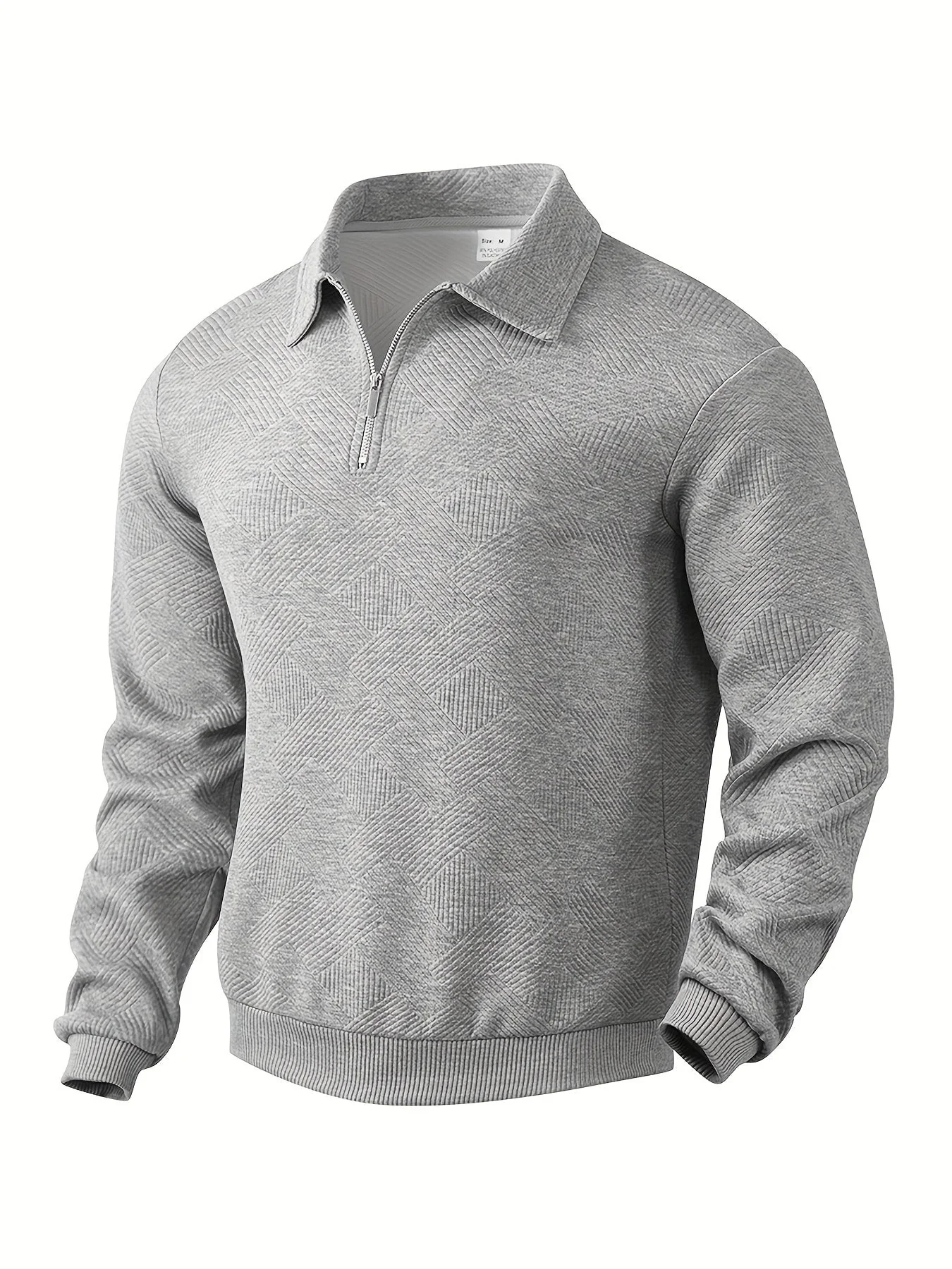 Ruben® | Vintage Zip Sweater With Geometric Design - Image 3
