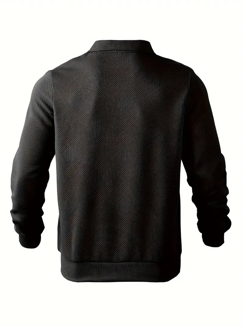 Ruben® | Vintage Zip Sweater With Geometric Design - Image 9