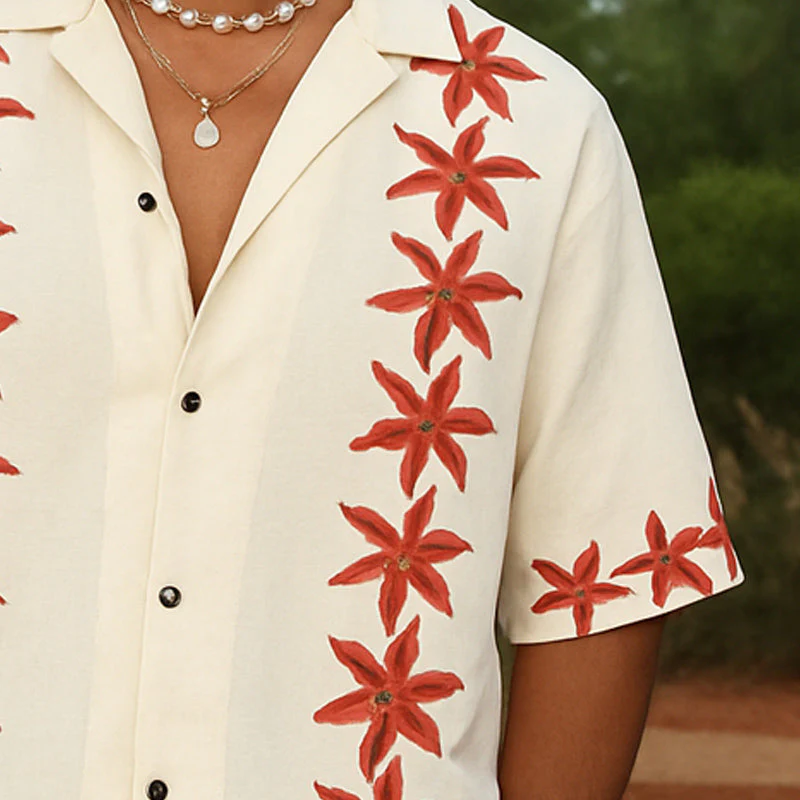 Russell | Men'S Summer Casual Loose Printed Short Sleeve Shirt - Image 3