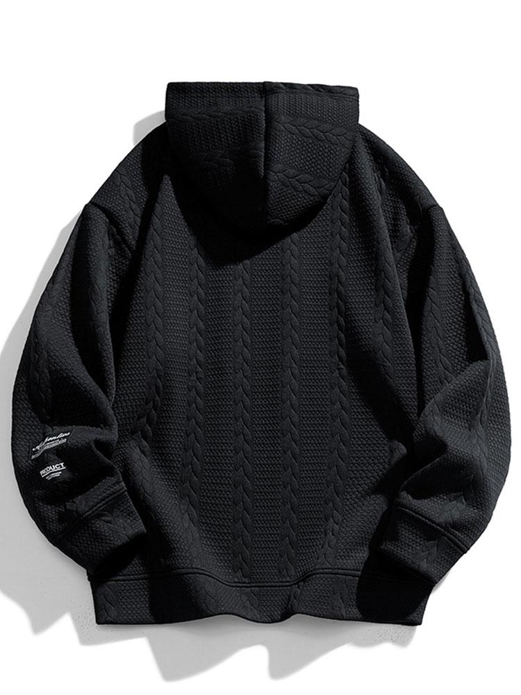 Russell | Relax Fit Wheat Jacquard Hoodie - Image 10