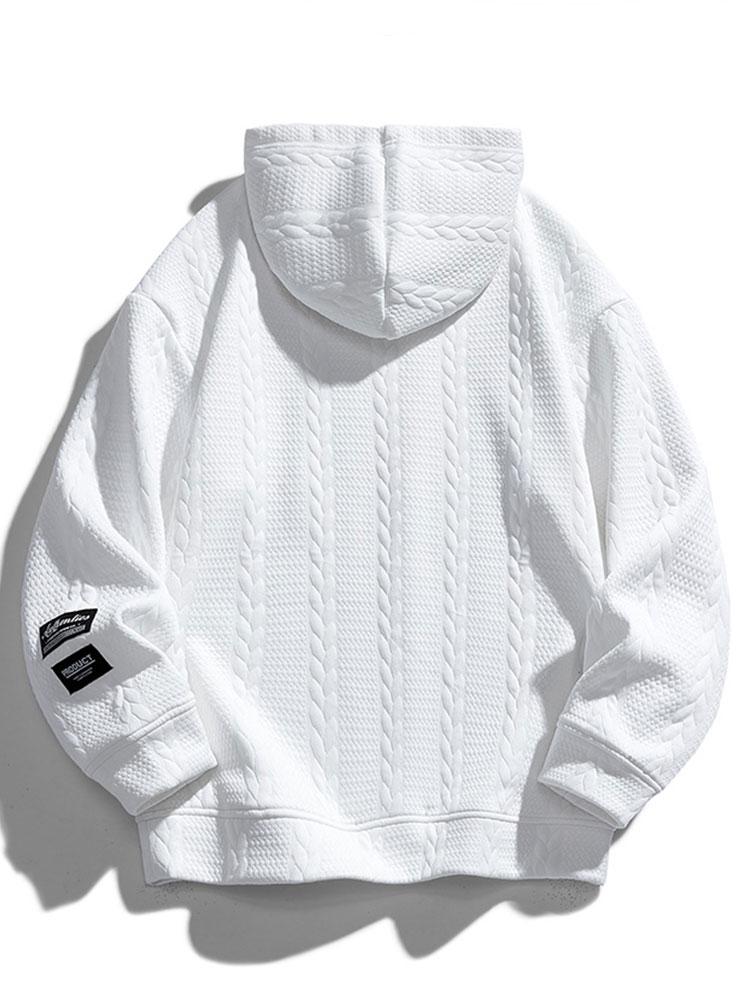 Russell | Relax Fit Wheat Jacquard Hoodie - Image 6