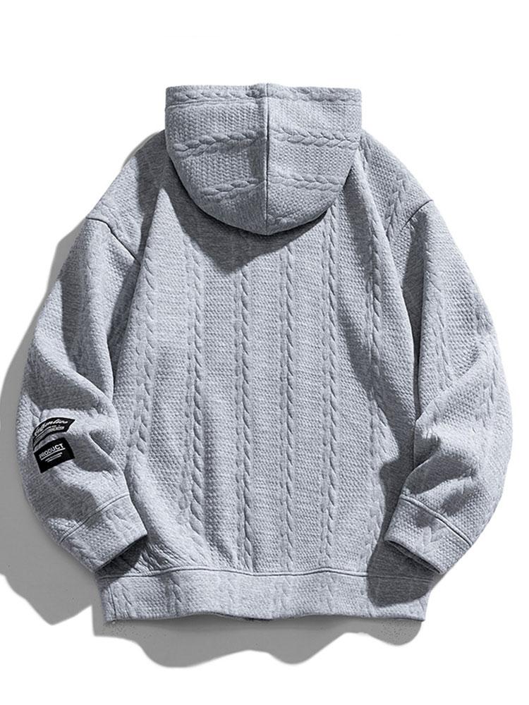 Russell | Relax Fit Wheat Jacquard Hoodie - Image 8