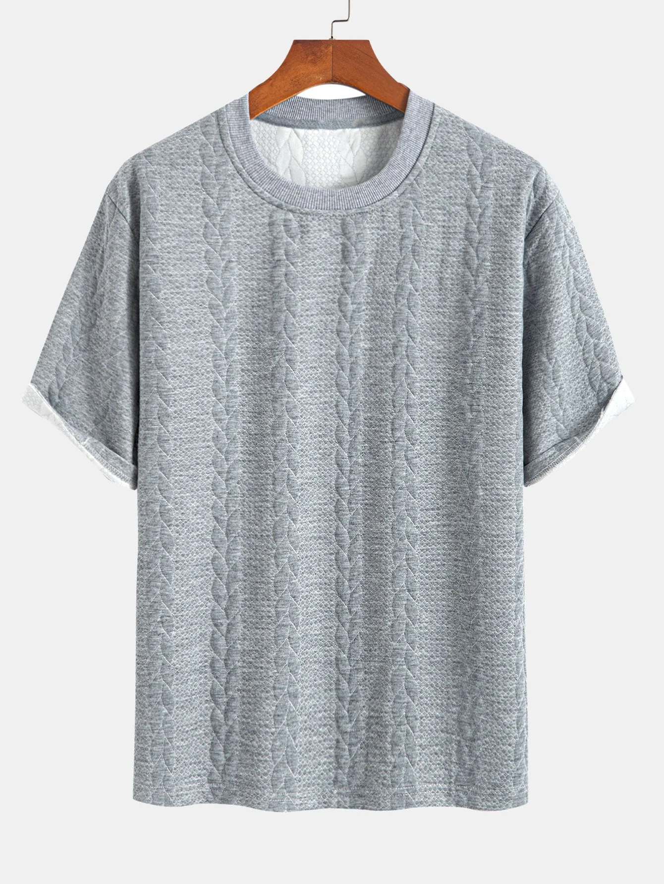 Ryan® | Relax Fit Mid-Length Sleeve Twist Jacquard T-Shirt & Shorts - Image 15