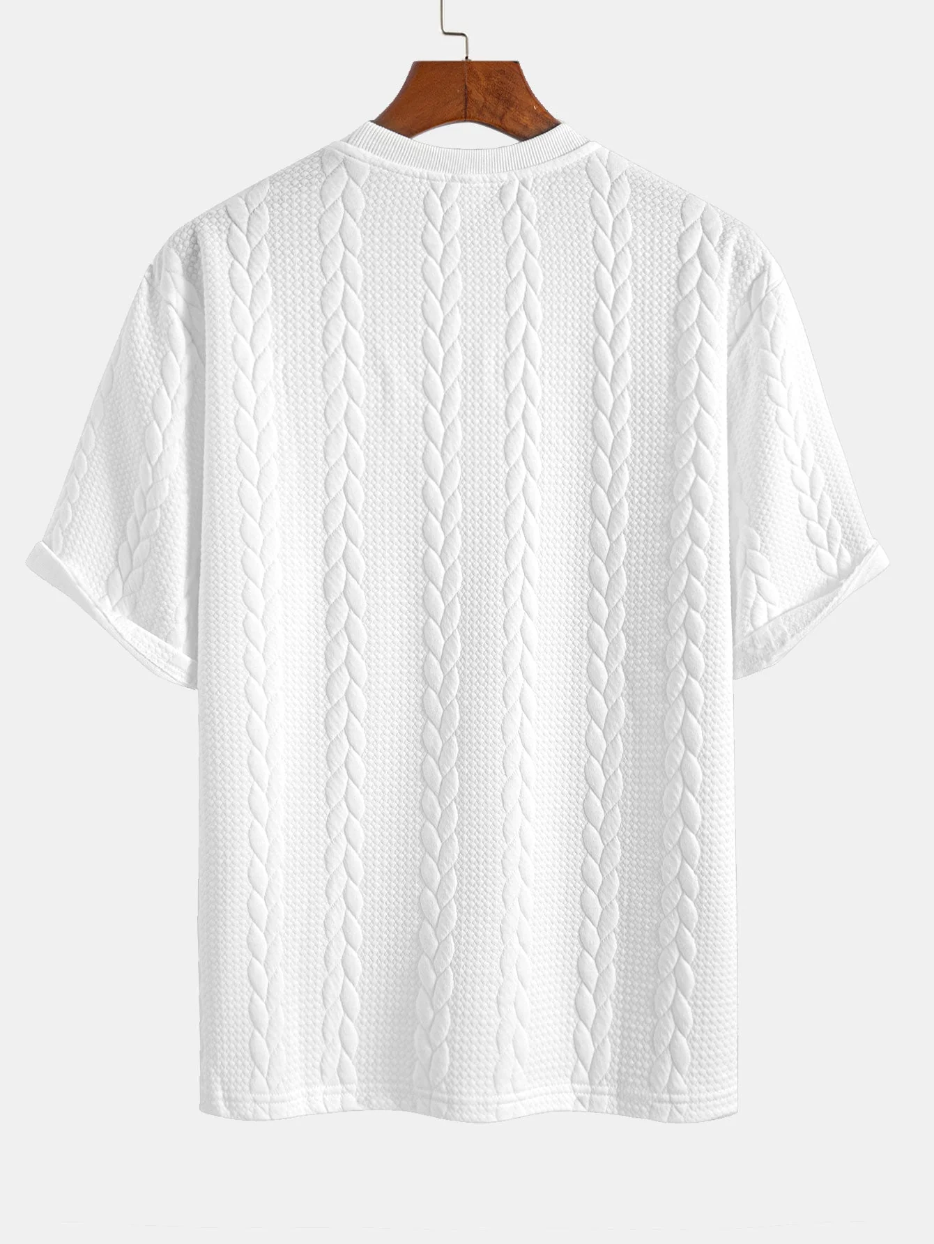 Ryan® | Relax Fit Mid-Length Sleeve Twist Jacquard T-Shirt & Shorts - Image 6