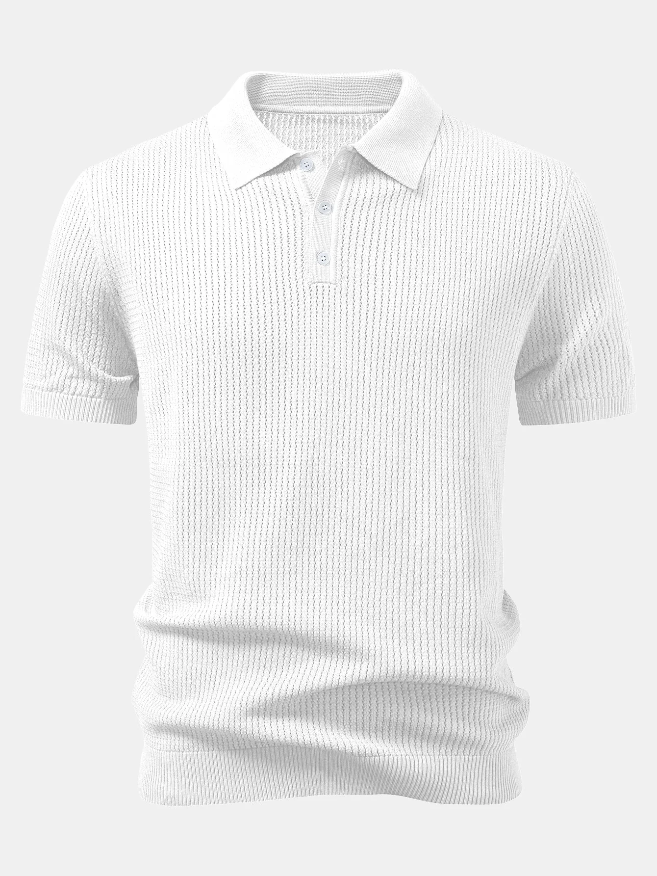 Ryan | Textured Crochet Knitted Polo Shirt - Image 12