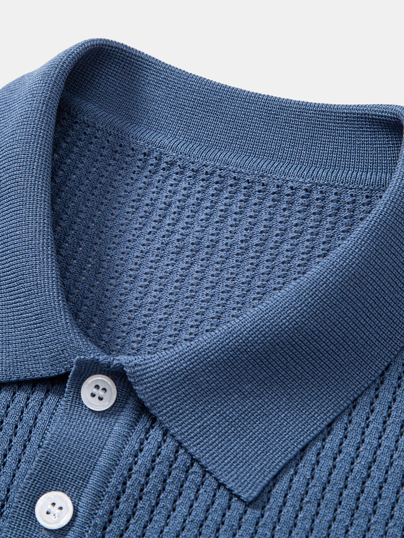 Ryan | Textured Crochet Knitted Polo Shirt - Image 14