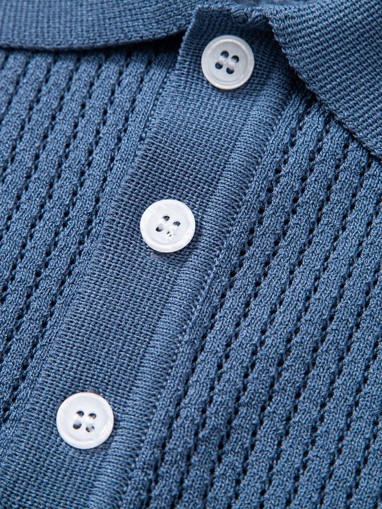 Ryan | Textured Crochet Knitted Polo Shirt - Image 2