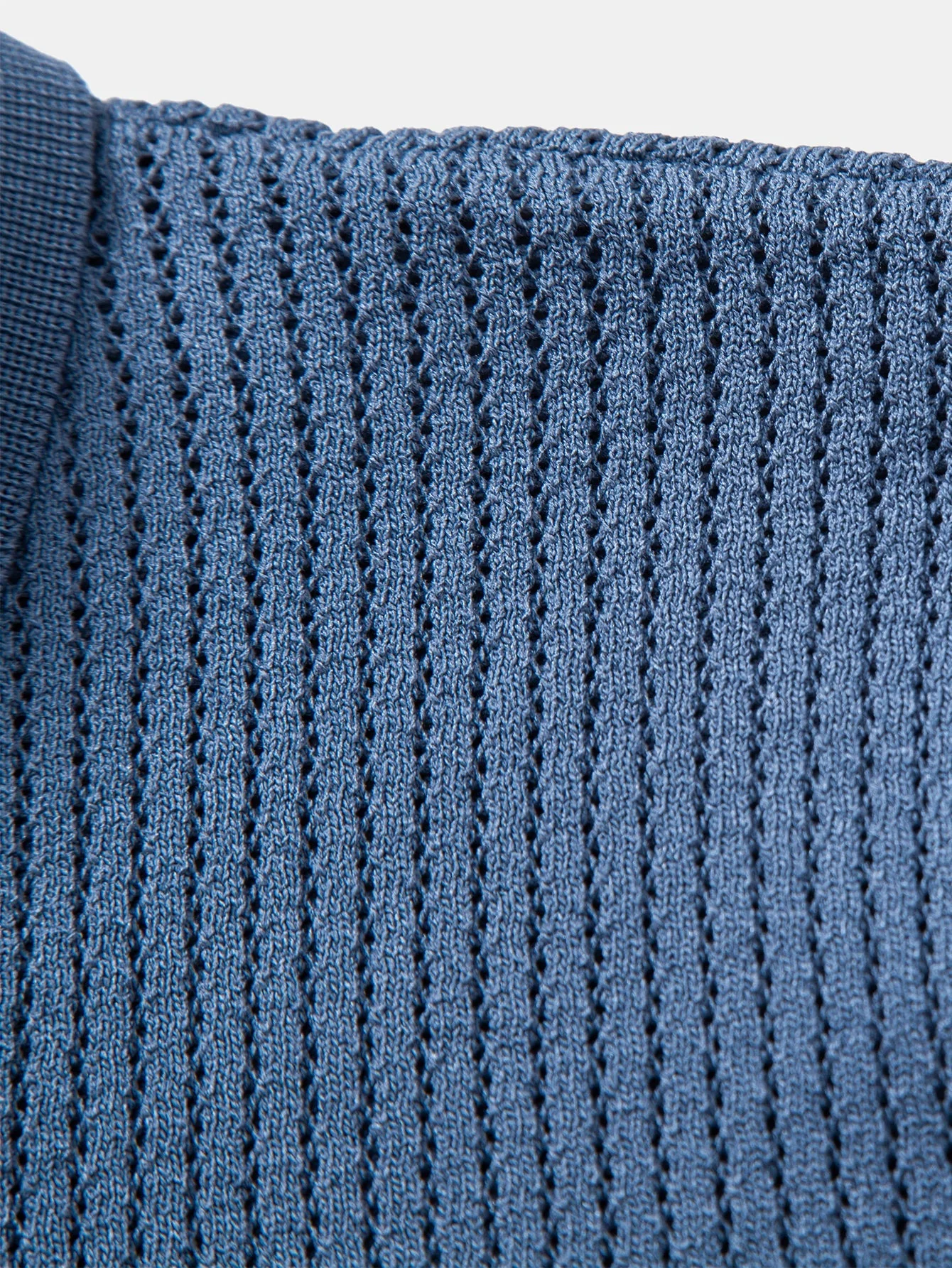 Ryan | Textured Crochet Knitted Polo Shirt - Image 3