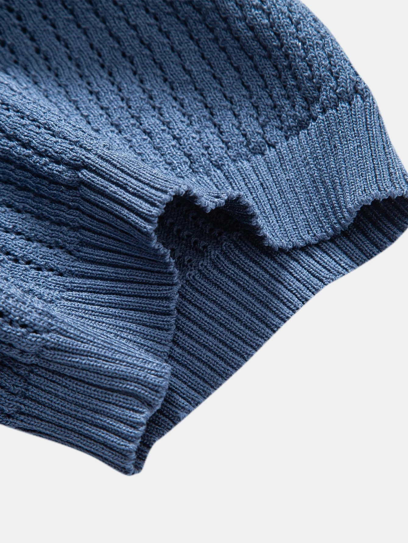 Ryan | Textured Crochet Knitted Polo Shirt - Image 4