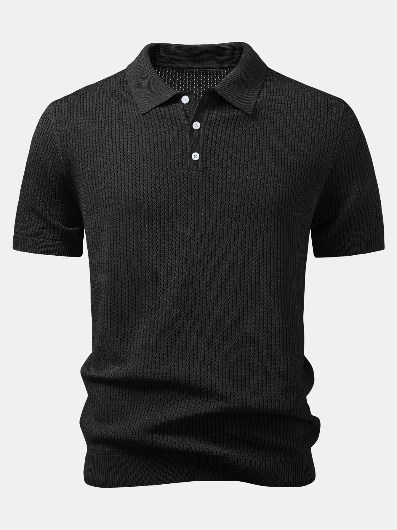 Ryan | Textured Crochet Knitted Polo Shirt - Image 8
