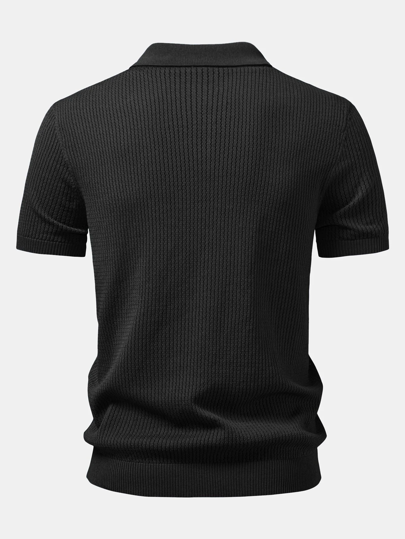 Ryan | Textured Crochet Knitted Polo Shirt - Image 9