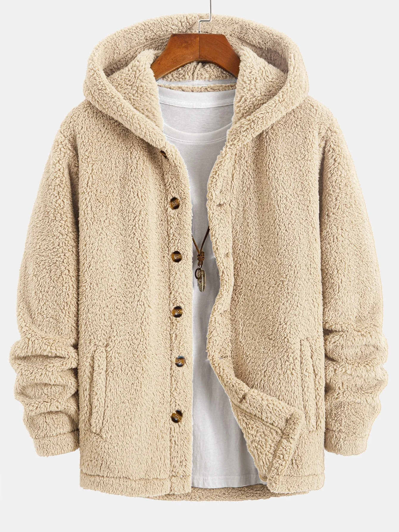 Ryder | Teddy Fleece Button Up Hooded Coat - Image 3