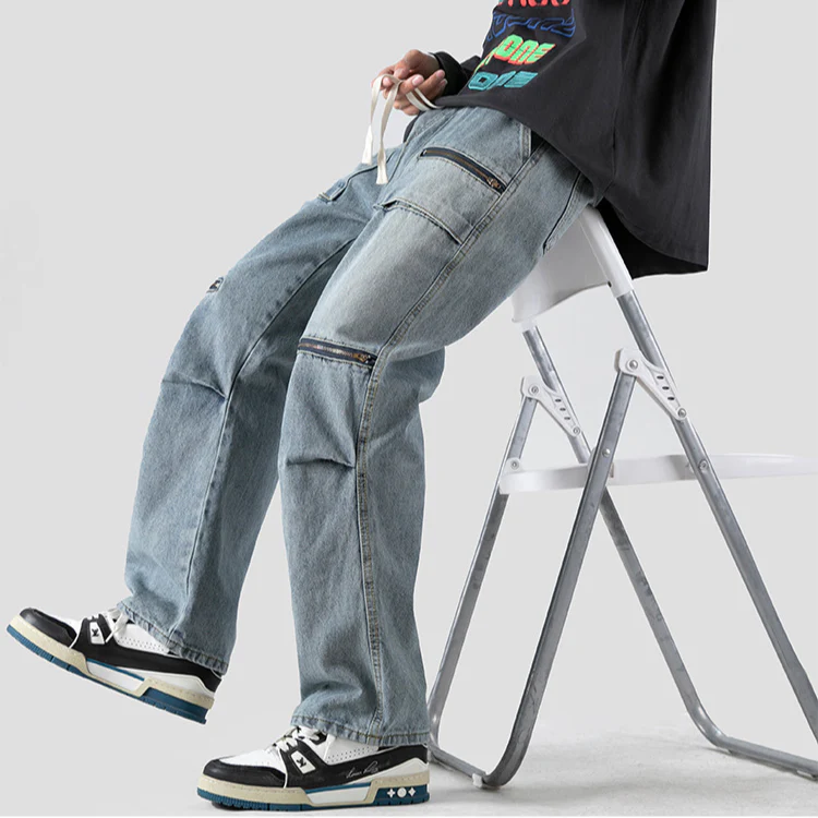 Sal® | Washed Cargo Denim Pants - Image 11
