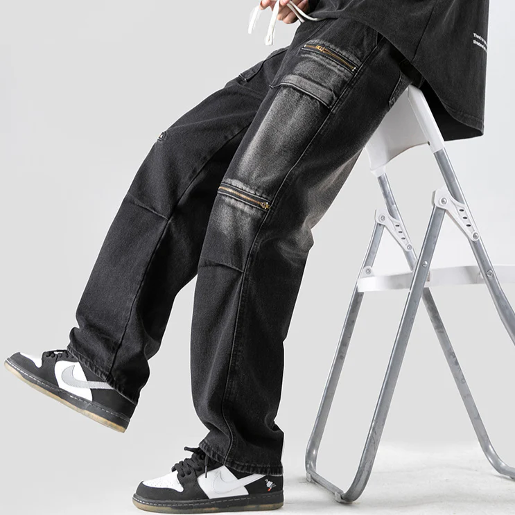 Sal® | Washed Cargo Denim Pants - Image 4