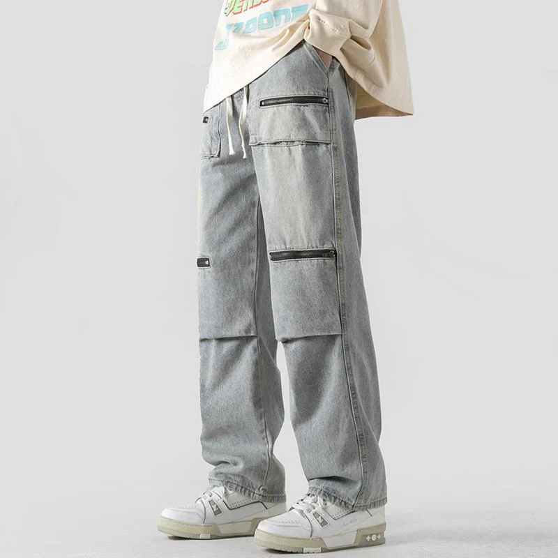 Sal® | Washed Cargo Denim Pants - Image 5