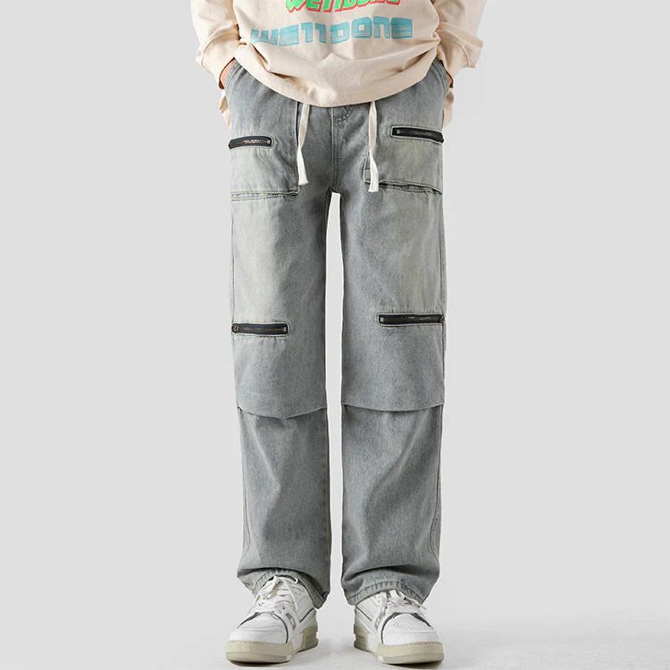Sal® | Washed Cargo Denim Pants - Image 6