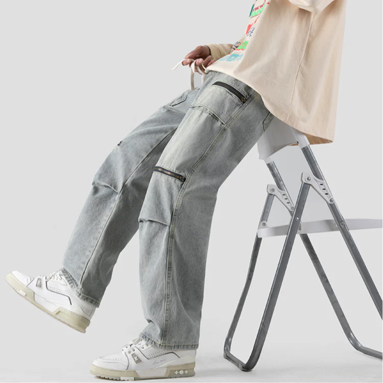 Sal® | Washed Cargo Denim Pants - Image 8