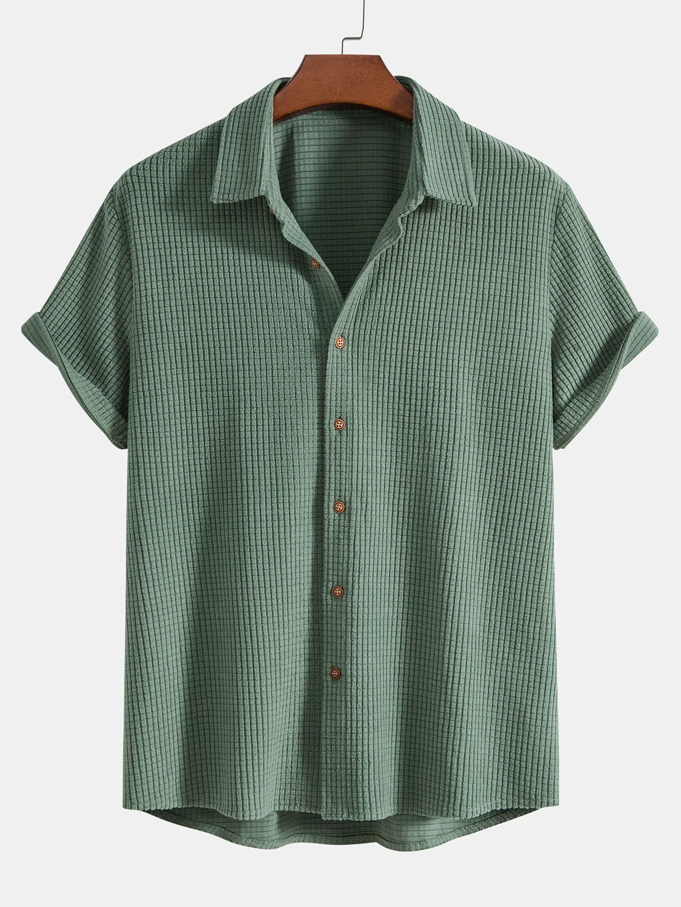 Salvador® | Waffle Button Up Shirt & Shorts - Image 6
