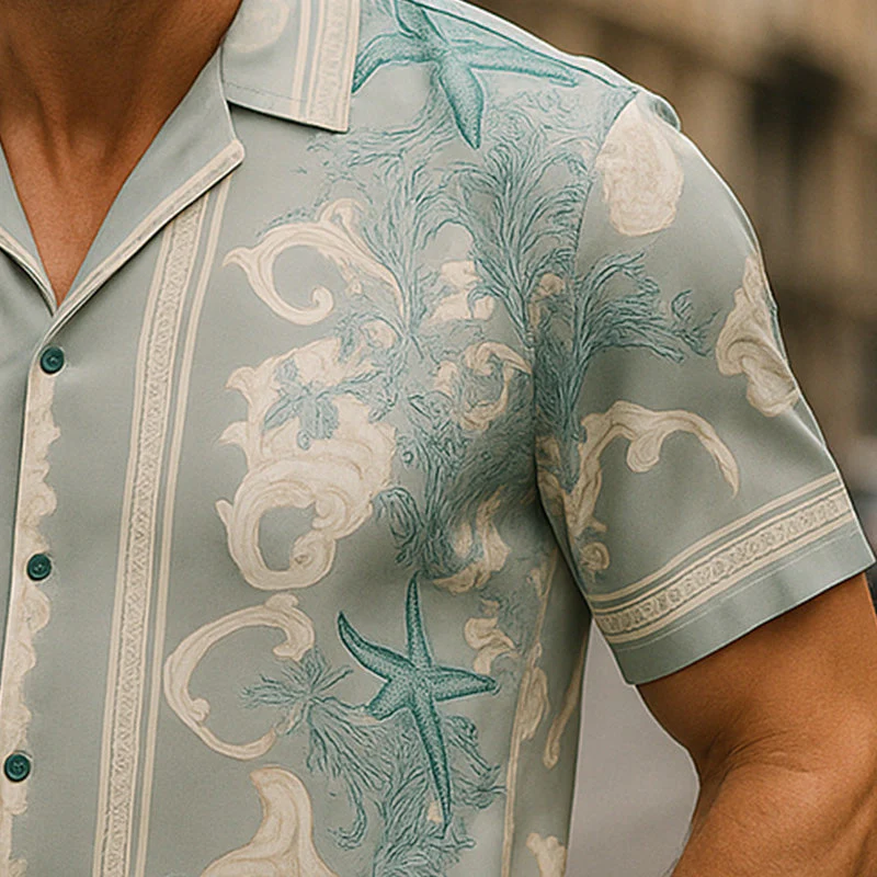 Sam | Men'S Summer Fashion Cool Satin Printed Short Sleeve Shirt - Image 4