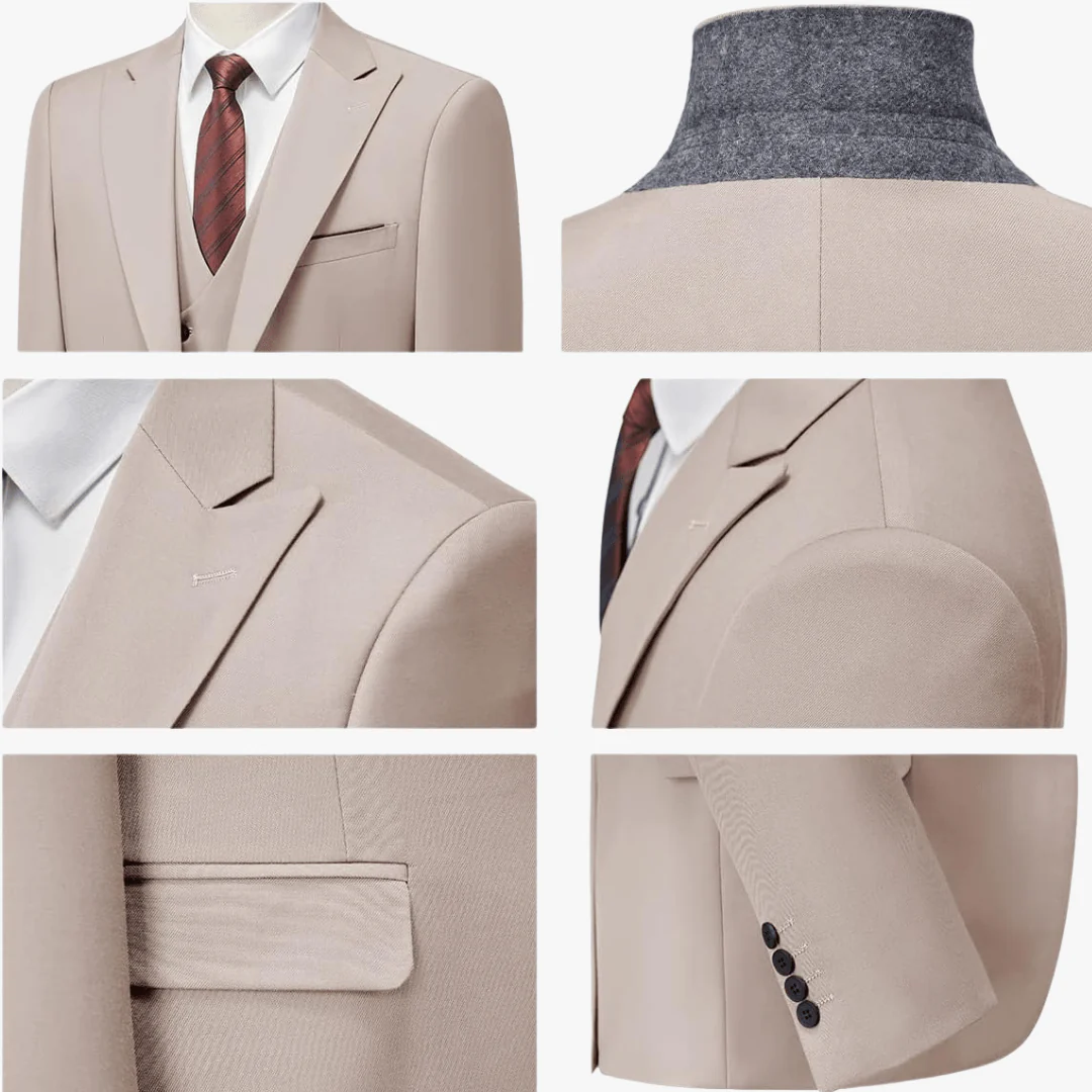 Sami® | Men's 3 Piece Slim Fit Suit – Blazer, Waistcoat, Trousers - Image 15