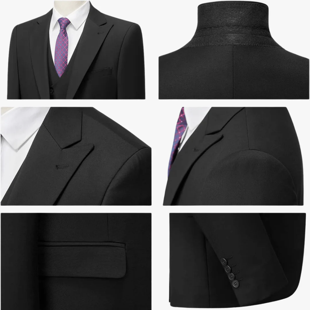 Sami® | Men's 3 Piece Slim Fit Suit – Blazer, Waistcoat, Trousers - Image 5