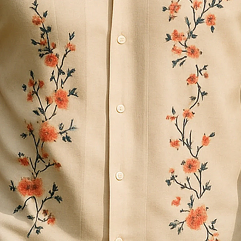 Samuel | Men'S Summer Casual Linen Printed Short Sleeve Shirt - Image 3