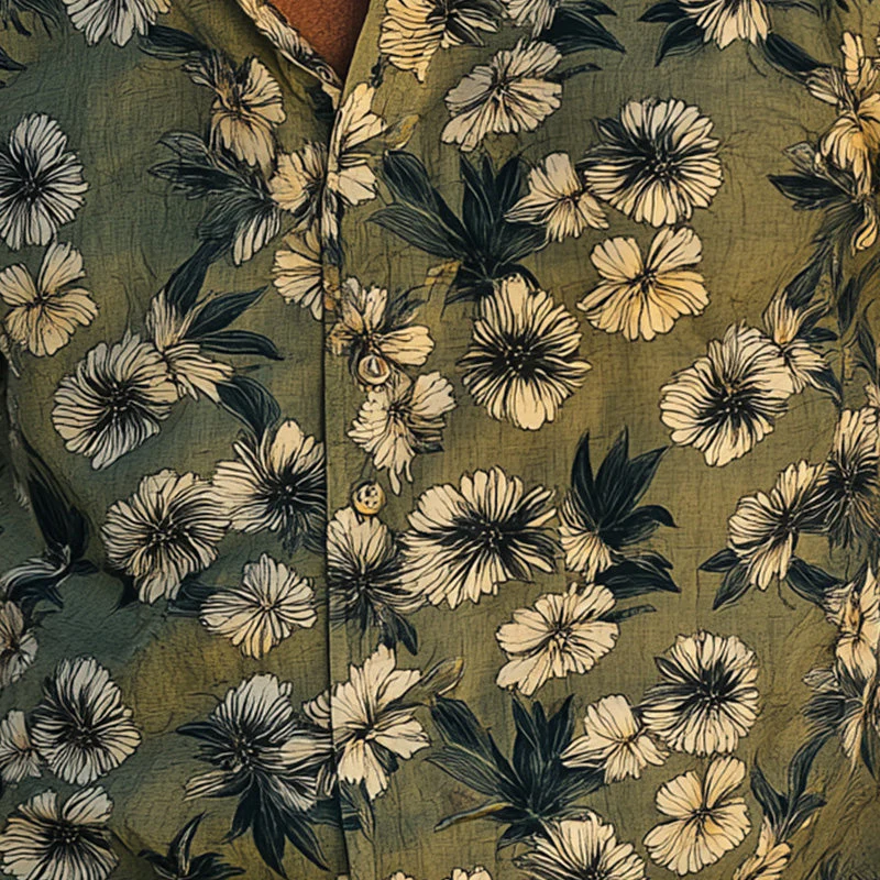 Samuel | Men'S Summer Fashion Breathable Printed Linen Short Sleeve Shirt - Image 3