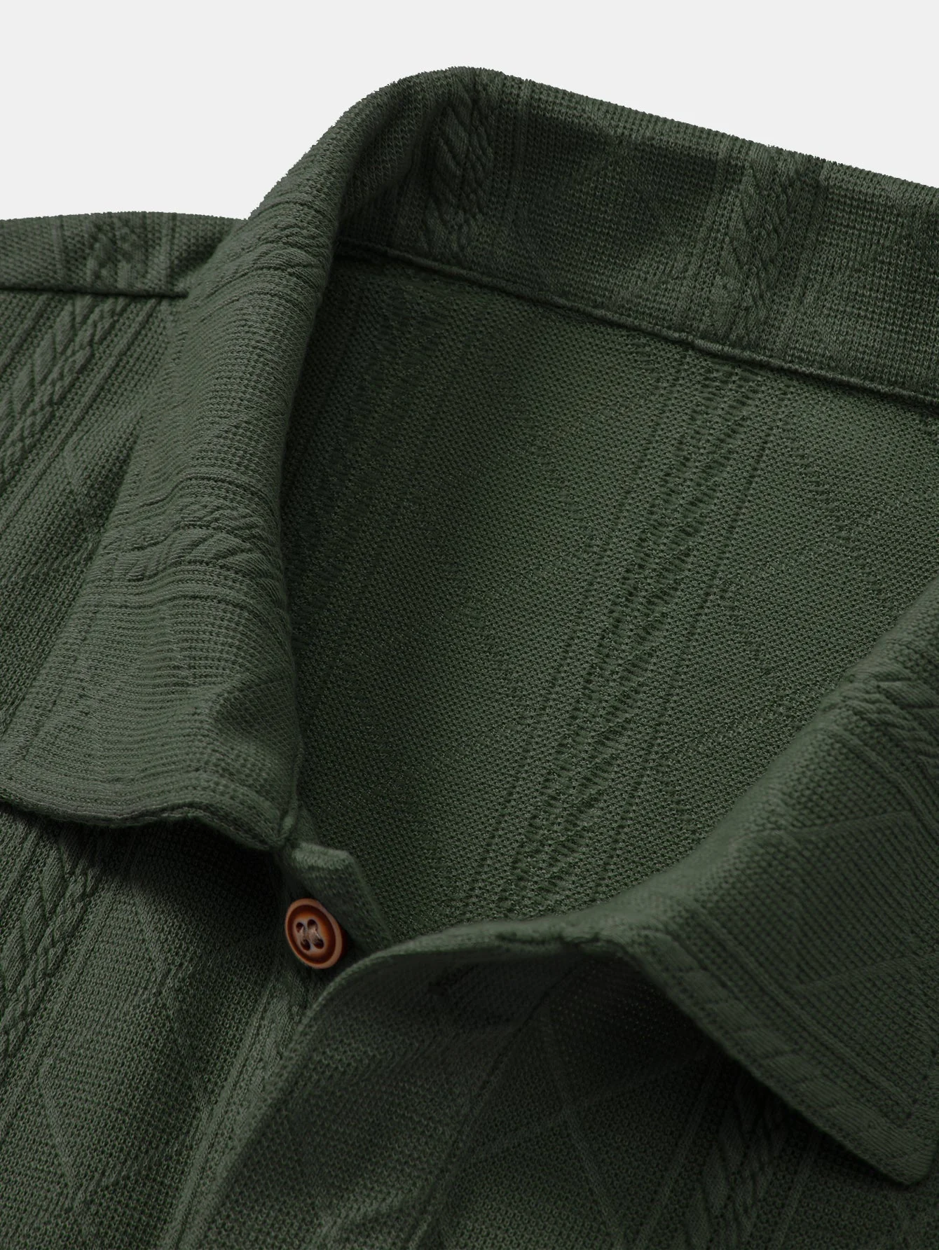 Samuel | Rhombus Geometric Texture Knit Polo Shirt - Image 11