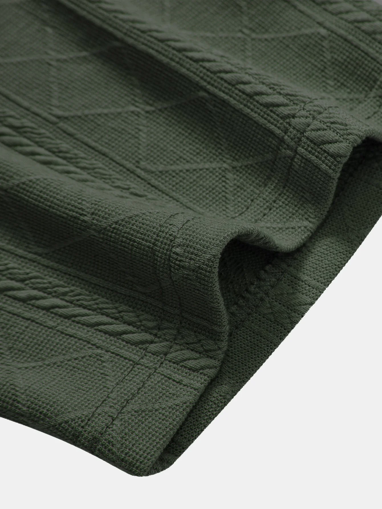 Samuel | Rhombus Geometric Texture Knit Polo Shirt - Image 2
