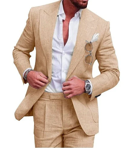 Santiago® | Men's suit of linen with two buttons - Image 2