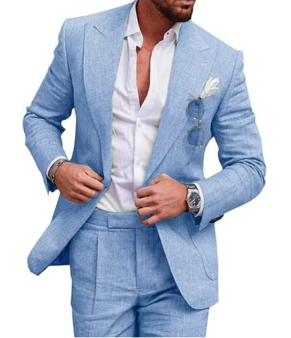 Santiago® | Men's suit of linen with two buttons - Image 3