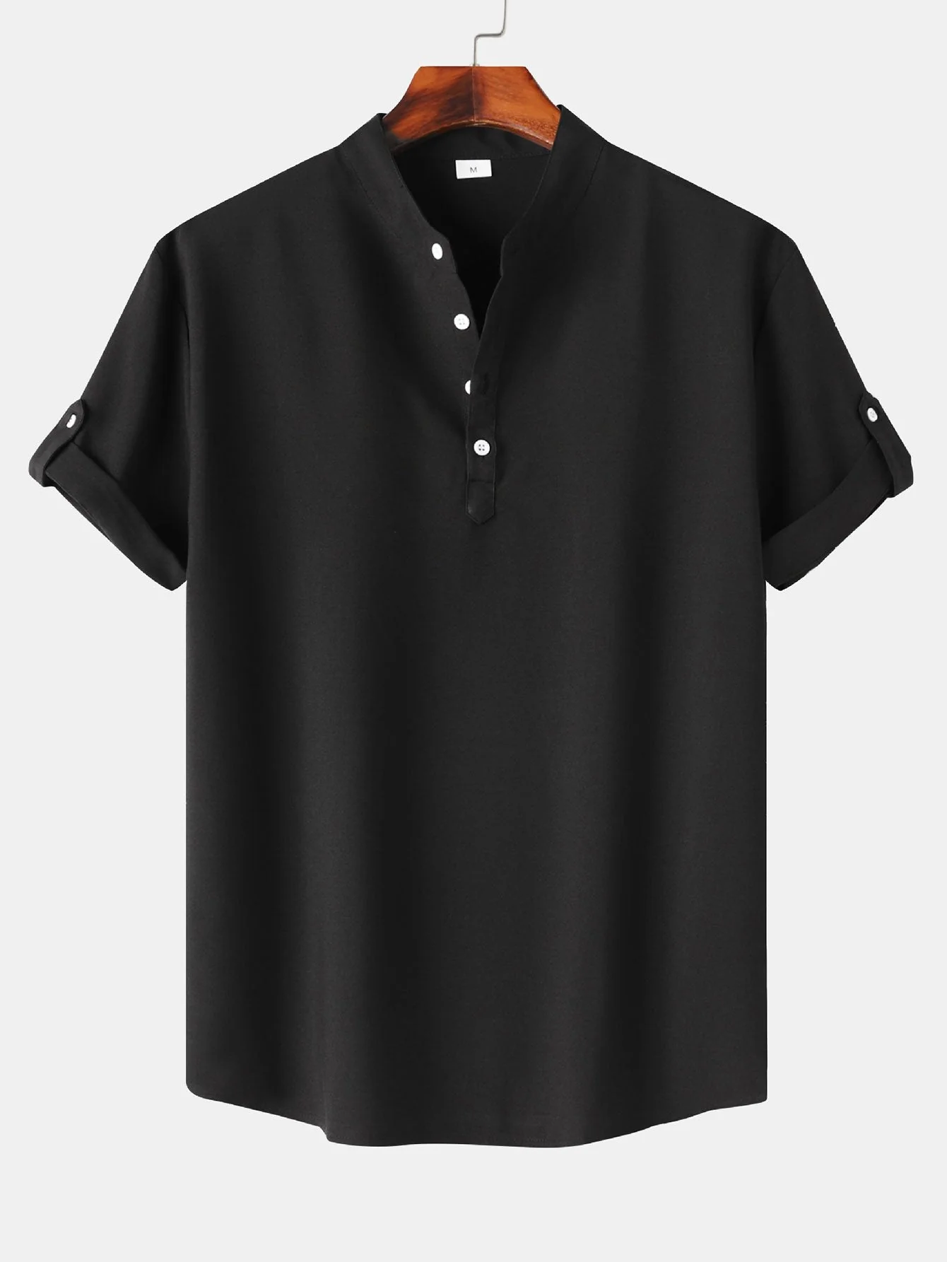 Santiago® | Short Sleeve Linen Look Henley Shirt - Image 3