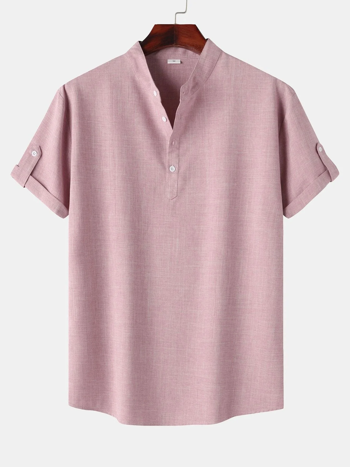 Santiago® | Short Sleeve Linen Look Henley Shirt - Image 6