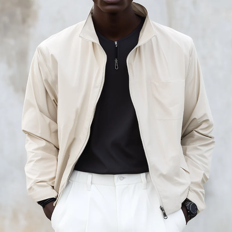 Santiago | Men'S Business Simple Stand Collar Zipper Jacket - Image 2