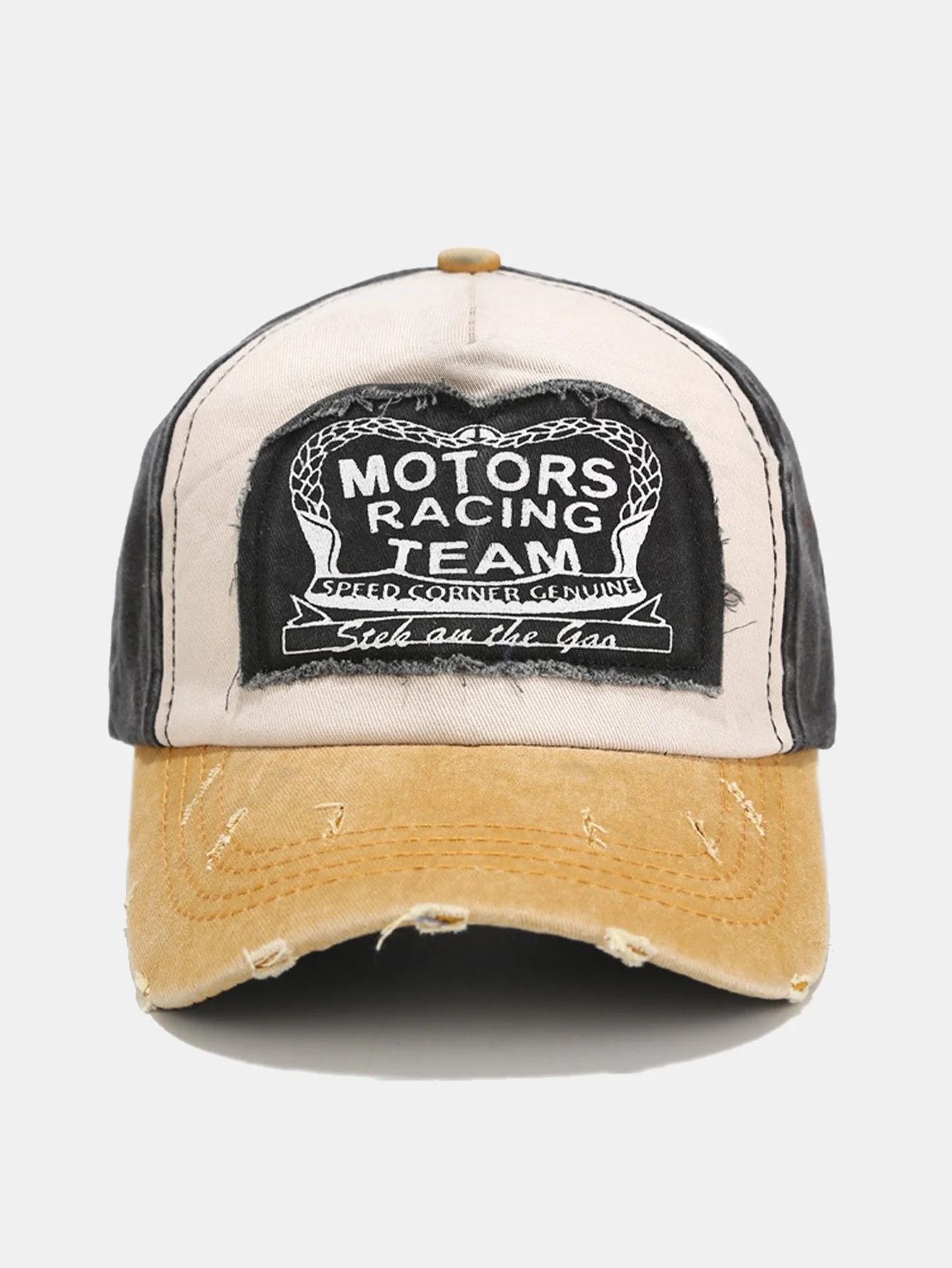 Saúl® | Slogan Patch Washed Distressed Baseball Cap - Image 9