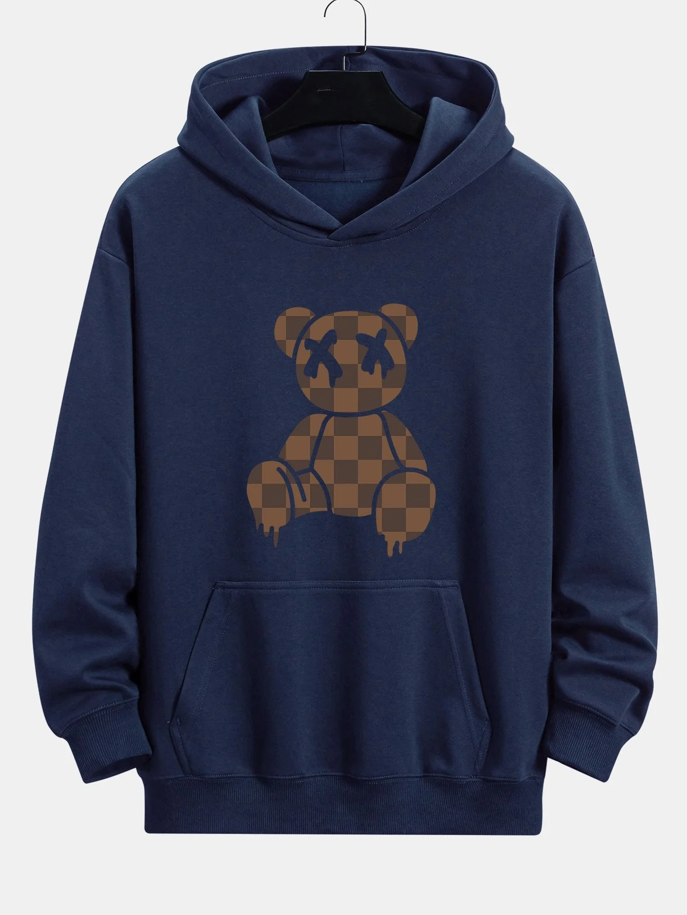 Saul | Plaid Dissolving Bear Print Relax Fit Hoodie - Image 6
