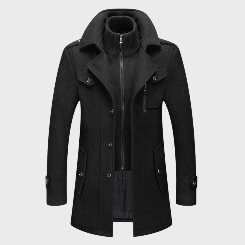 Saulo | Elegant two-piece men's coat with removable lining - Image 2