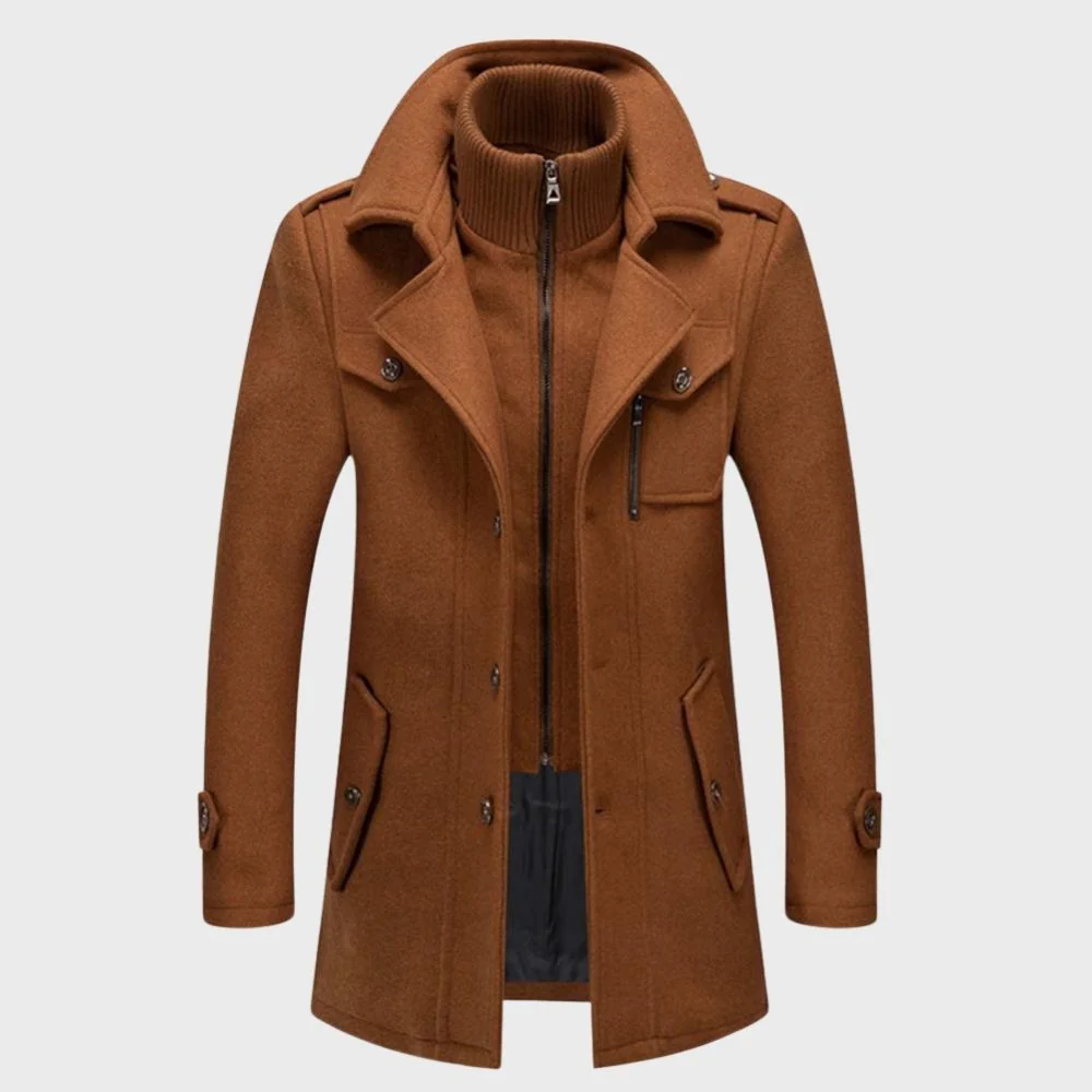 Saulo | Elegant two-piece men's coat with removable lining - Image 3