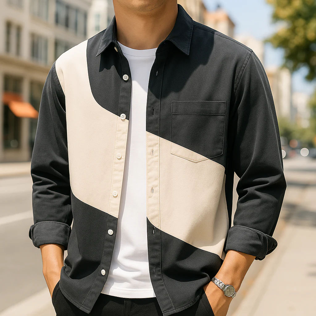Scott | Cotton Bicolor Shirt - Image 2