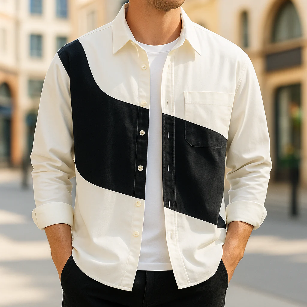 Scott | Cotton Bicolor Shirt - Image 3