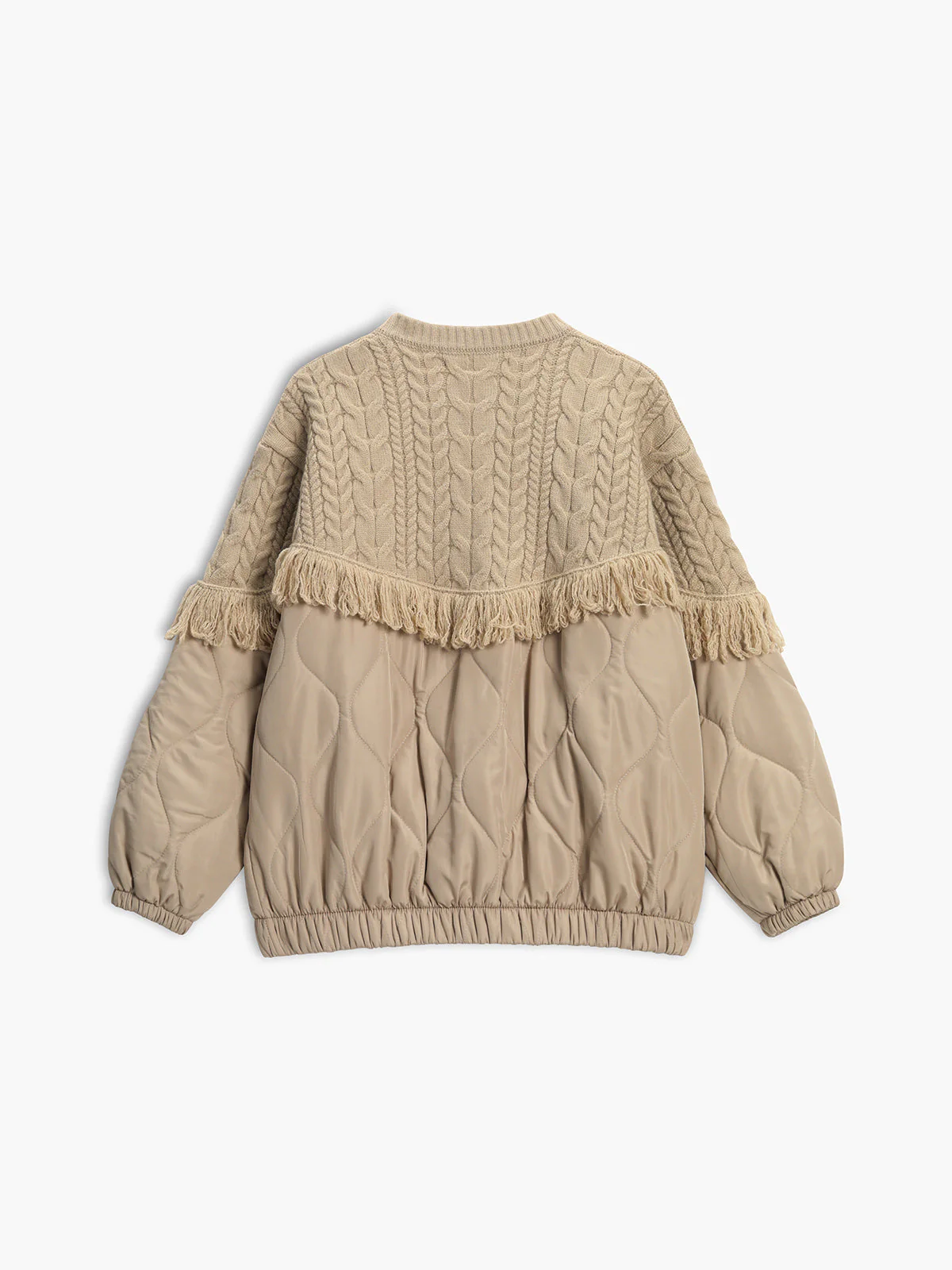 Scott | Patchwork cable knit quilted jacket - Image 3