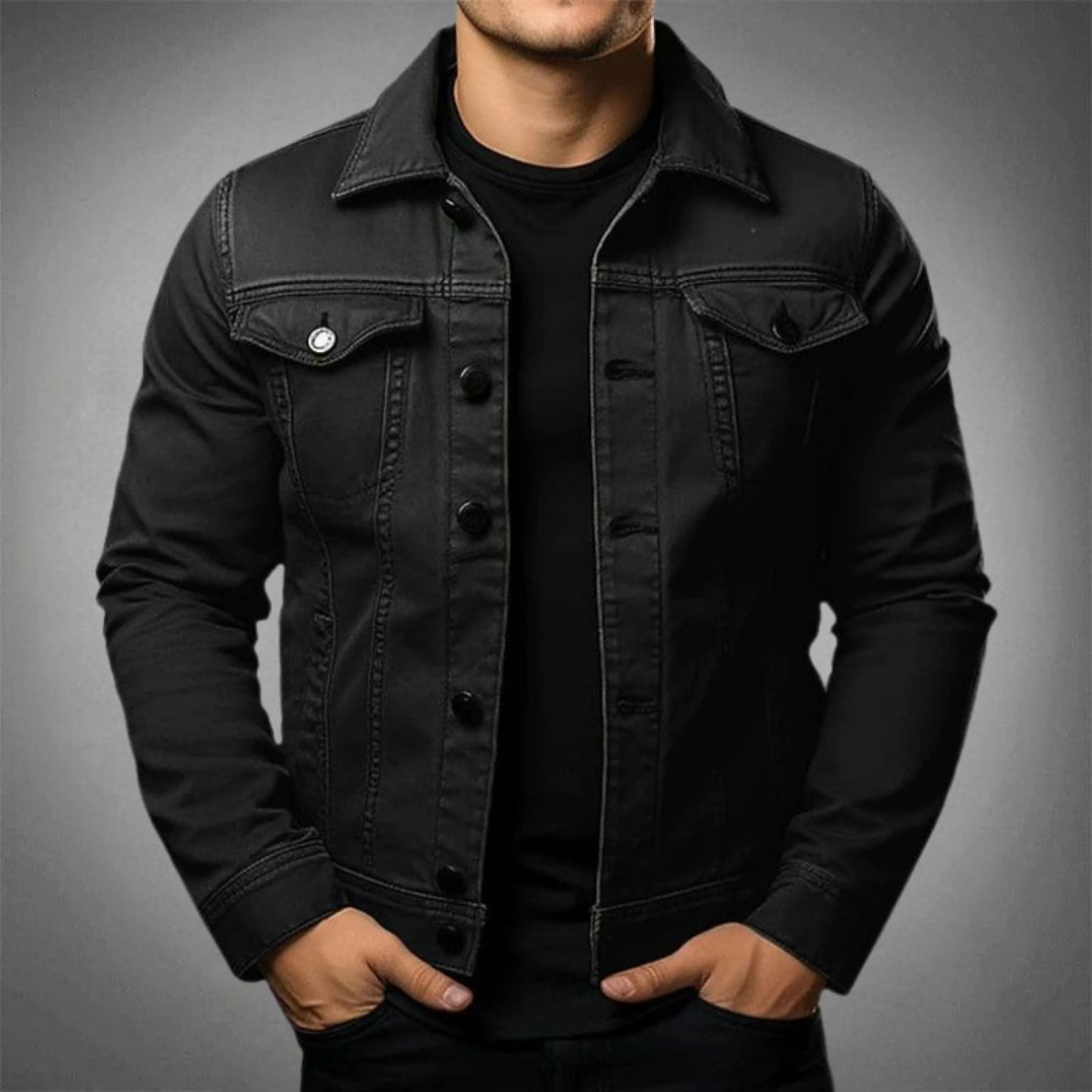 Sean® | Men's slim fit trucker jacket - Image 3