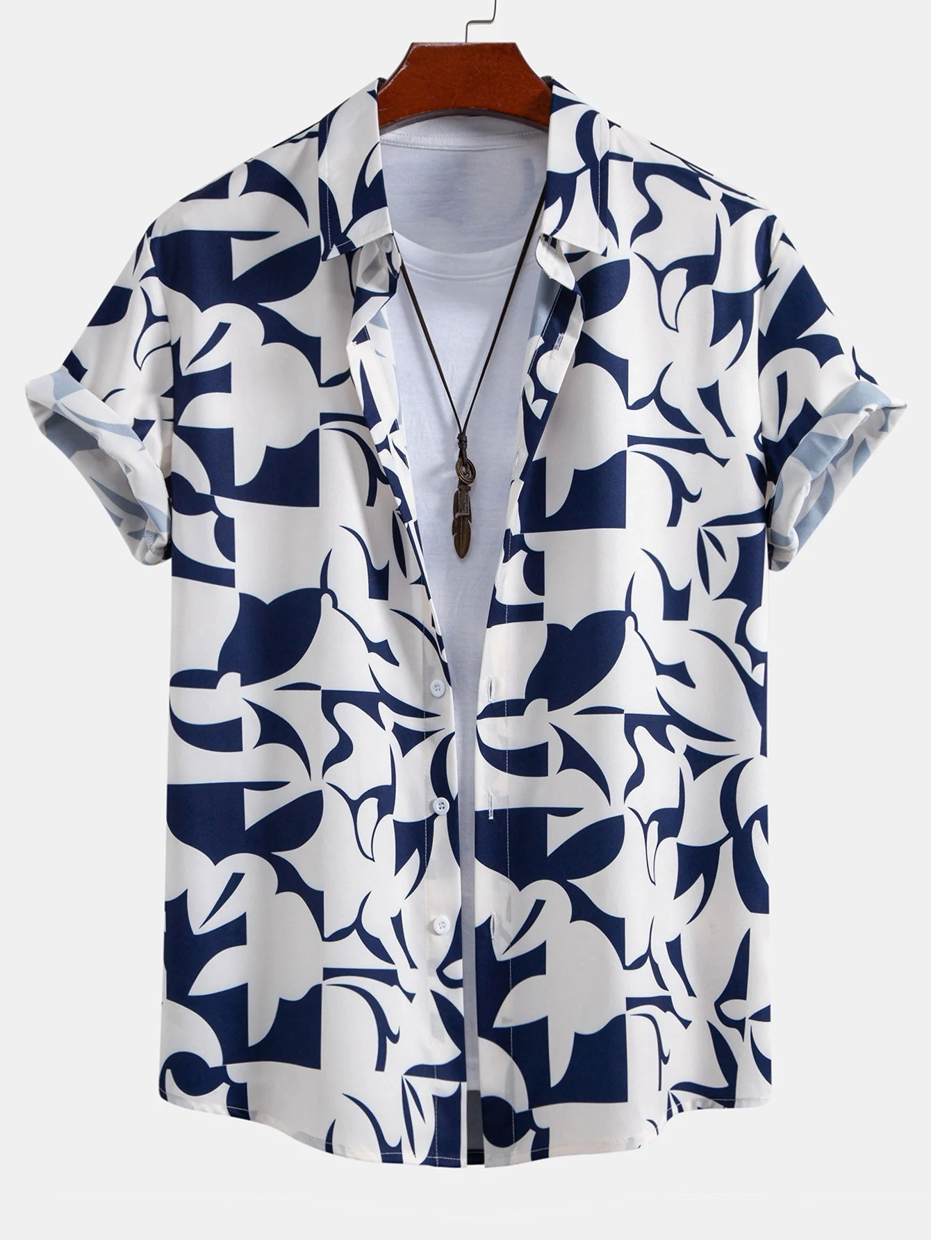 Sebastián® | Color Block Print Button Up Shirt & Swim Shorts - Image 2