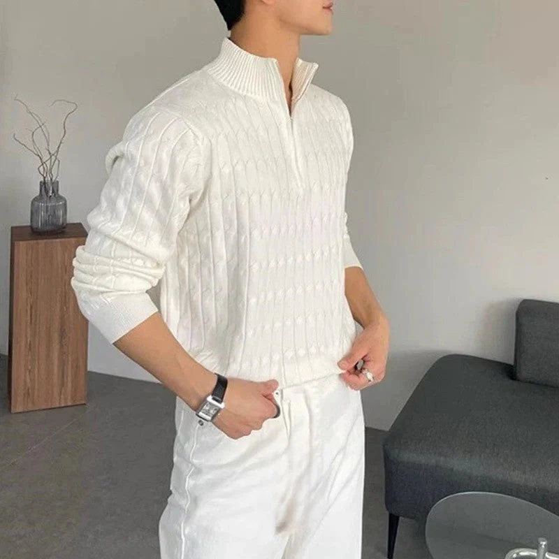 Sebastián® | Hal Zipped Jacquard Sweater - Image 4